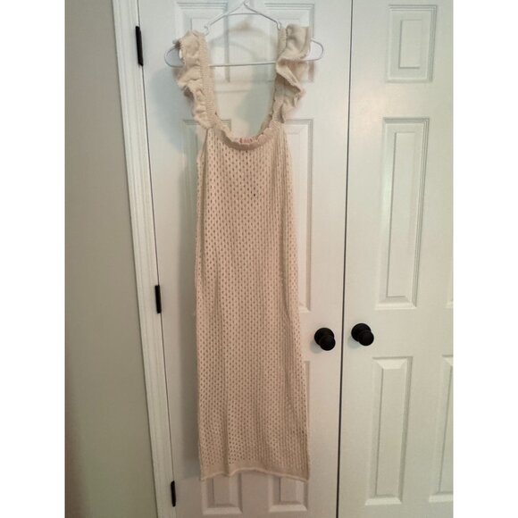 Franchesca's Bess Ruffle Strap Crochet Midi Dress in Cream - Size M - Picture 5 of 8